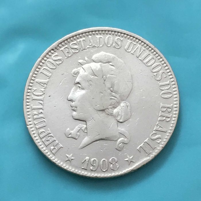 Brasil 1000 Réis 1908 - prata