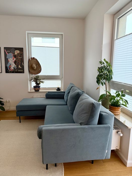 Sofa Narożnik Optisofa Blues z szezlongiem niebieska