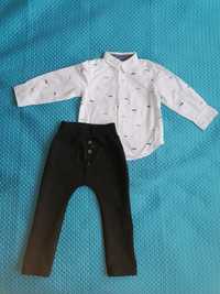 Elegancki komplet zestaw dla chłopca r 92 koszula spodnie Mrofi