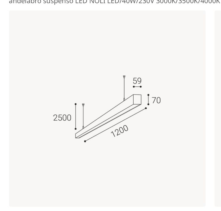 Candeeiro led tecto preto