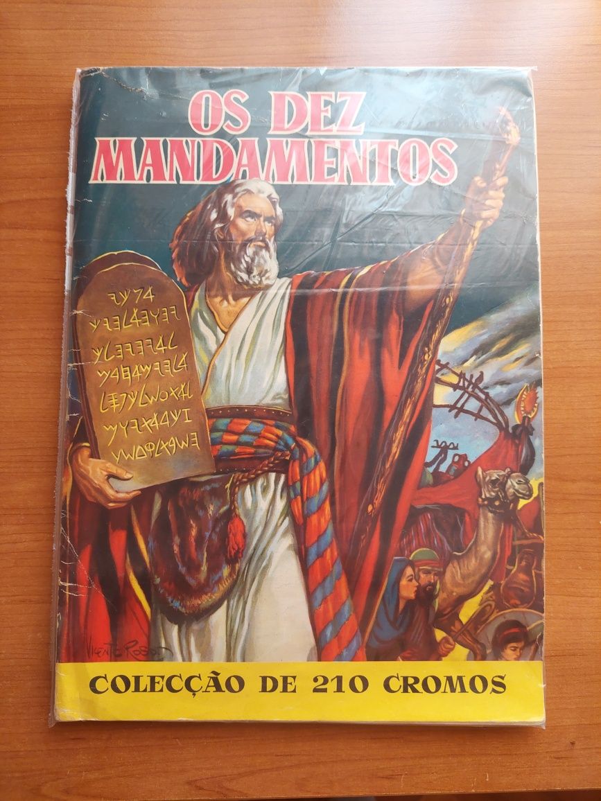 Caderneta cromos os Dez mandamentos completa.