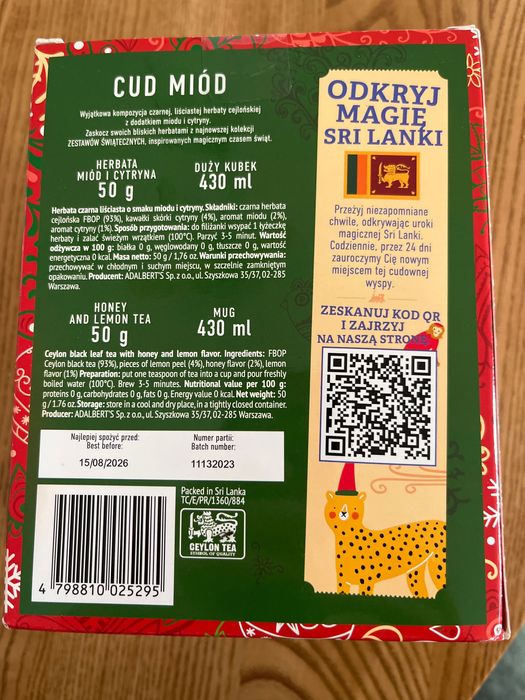 Świąteczny zestaw kubek z herbatą nowy