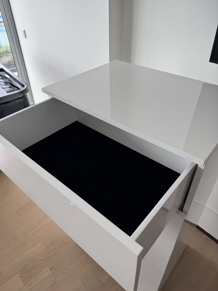 Cómoda Branca Madeira Lacada 5 gavetas Interdesign