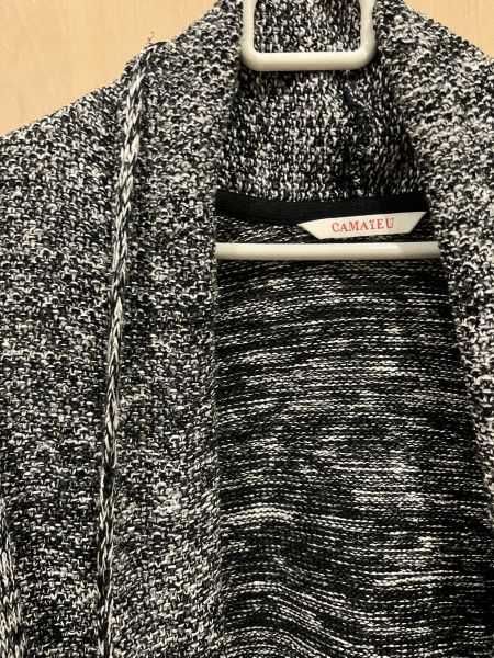 Melanżowy  biało – szaro – czarny damski  sweter Camaieu