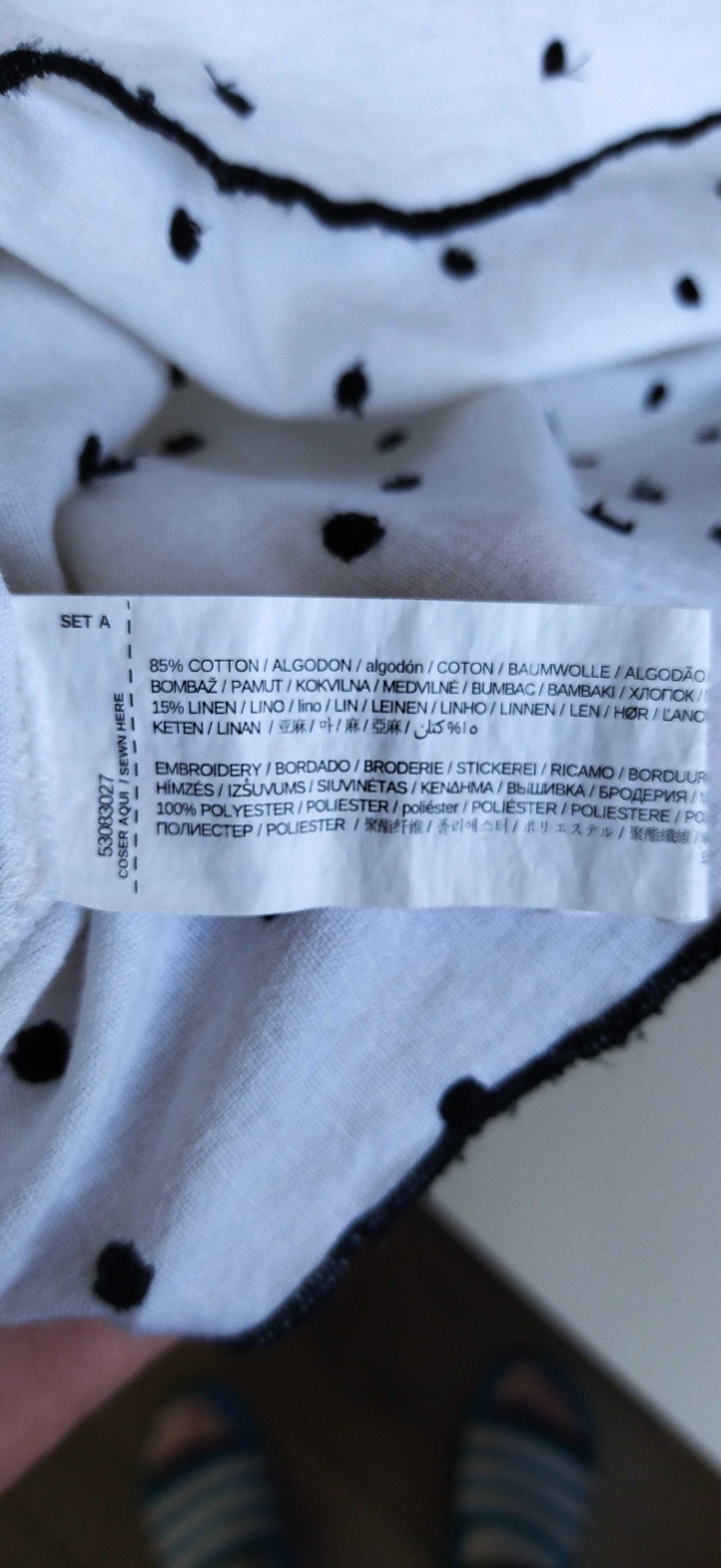 Bluzka Boho bawełna + len