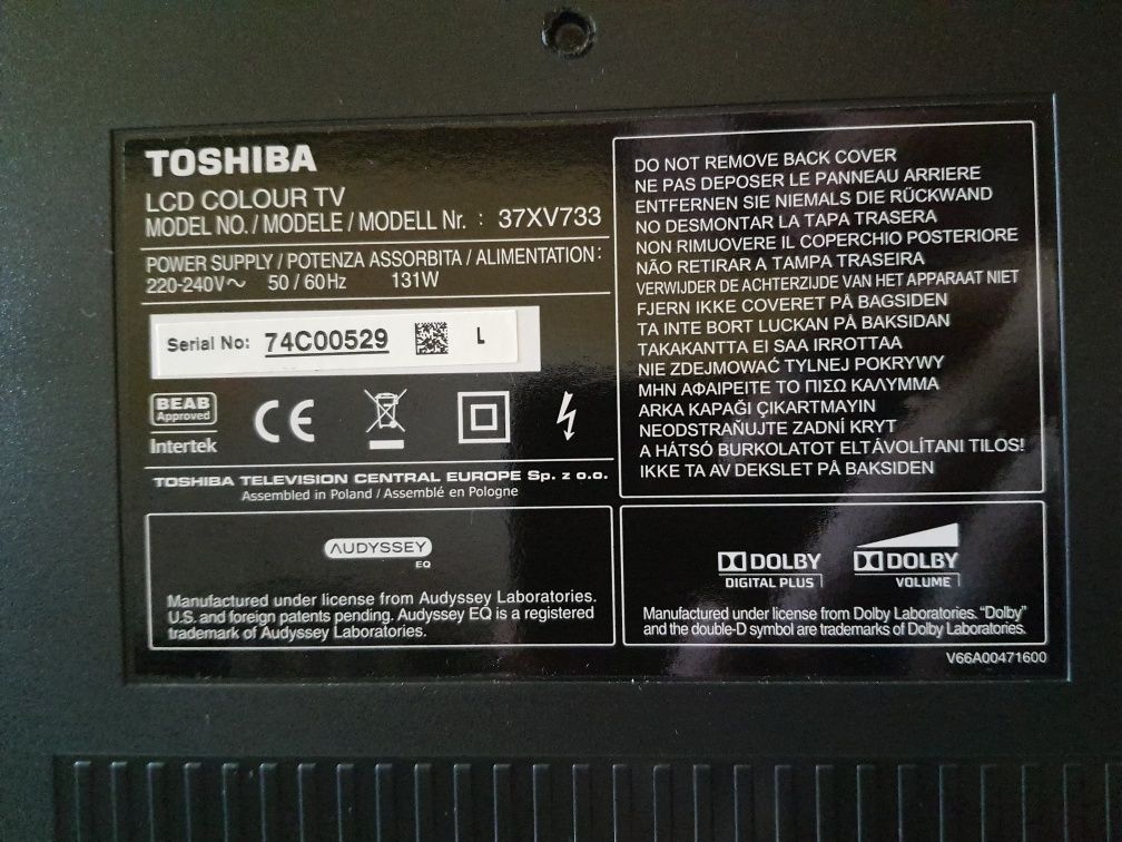 Телевізор Toshiba LSD 37