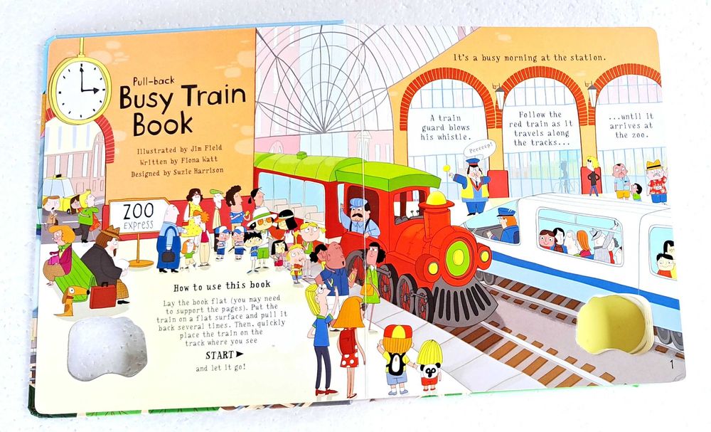Usborne Busy Train Book Fiona Watt wersja angielska dla dzieci