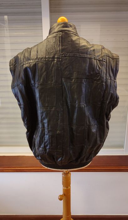 Casaco/Caveada de motard em pele preto - Tamanho XXXL