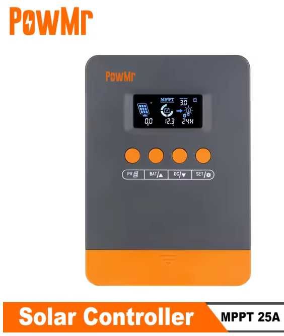 Контролер сонячного зарядного пристрою PowMr MPPT 25A, 12В, 24 В.