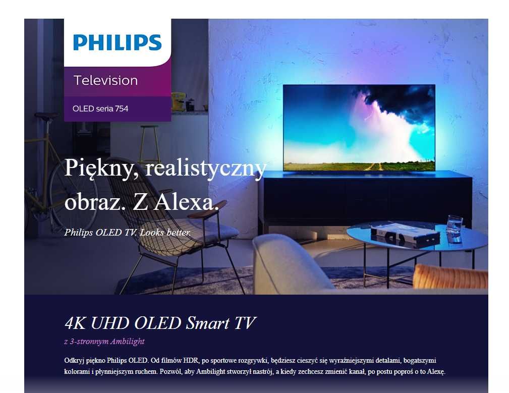 Telewizor Philips 55OLED754/12 - 55" - 4K - Smart TV