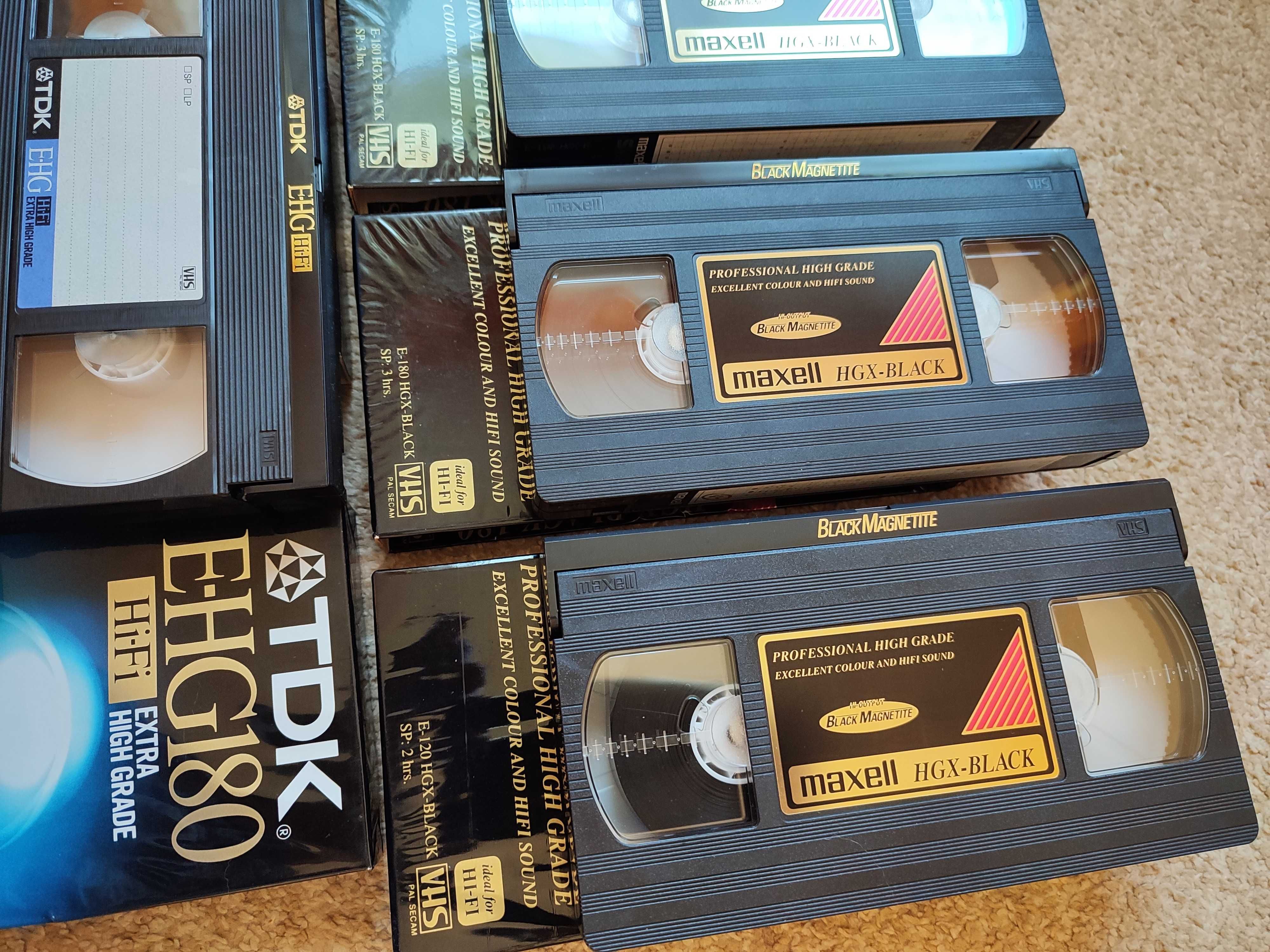 Kasety video VHS HiFI / S-VHS, 7 sztuk cena za zestaw, niemal jak nowe