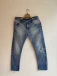 Spodnie ZARA Basic Z1975 proste boyfriend przetarcia jeans dżinsy