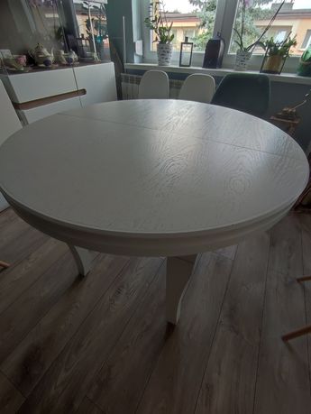 Stół biały okrągły rozkładany