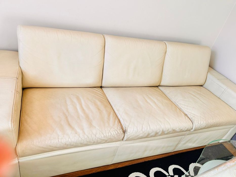 Skórzana sofa - biała
