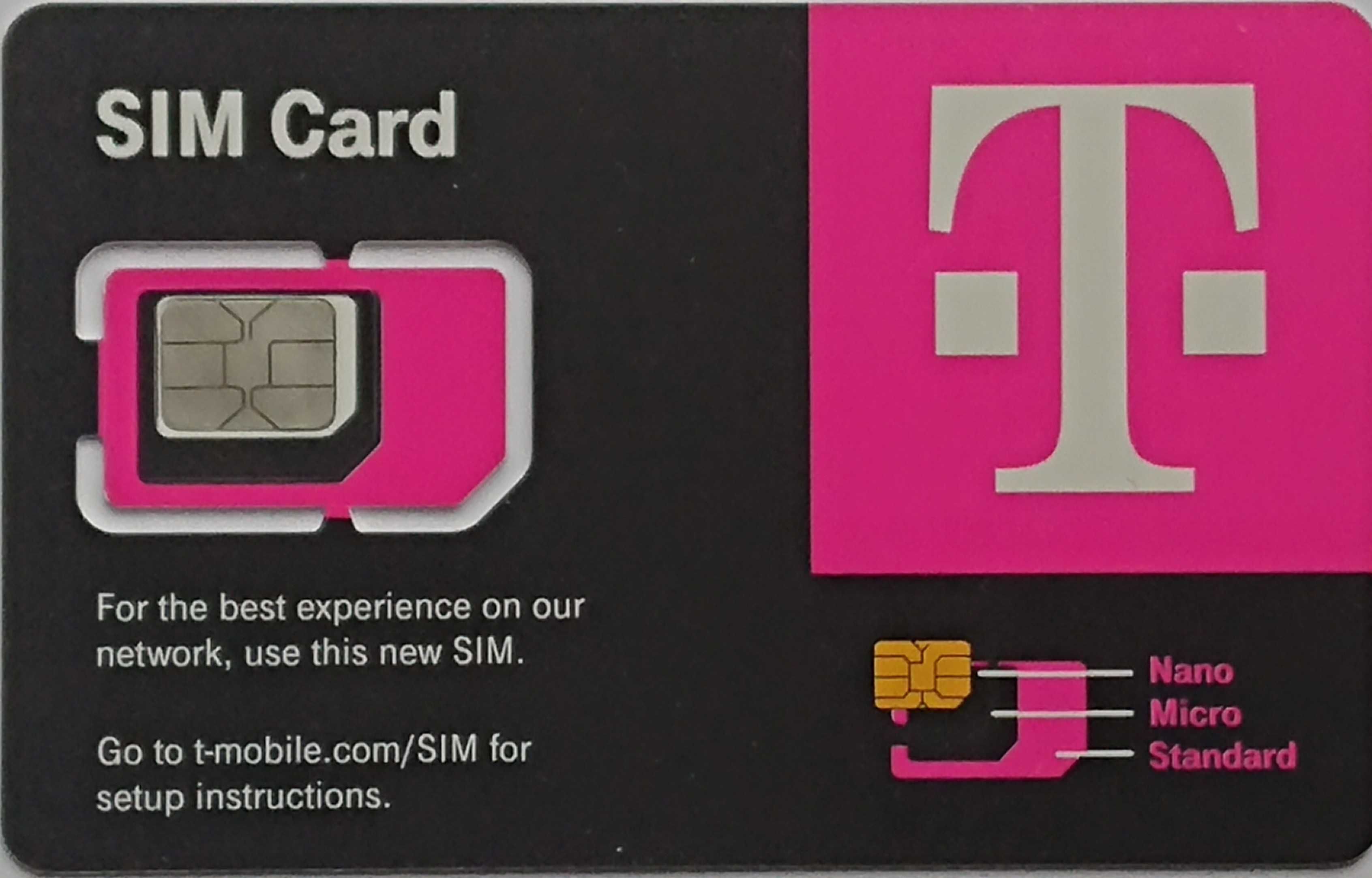 Karta SIM T-mobile USA/Kanada/Meksyk 4G LTE/5G do doładowania