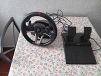 Volante + Pedais PS5/PS4/PC (suporte p/secretária]