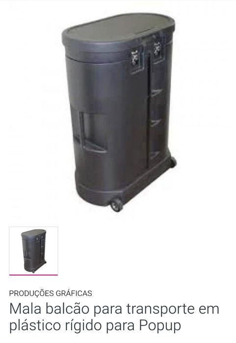 Mala balcão para transporte em plástico rígido para Popup