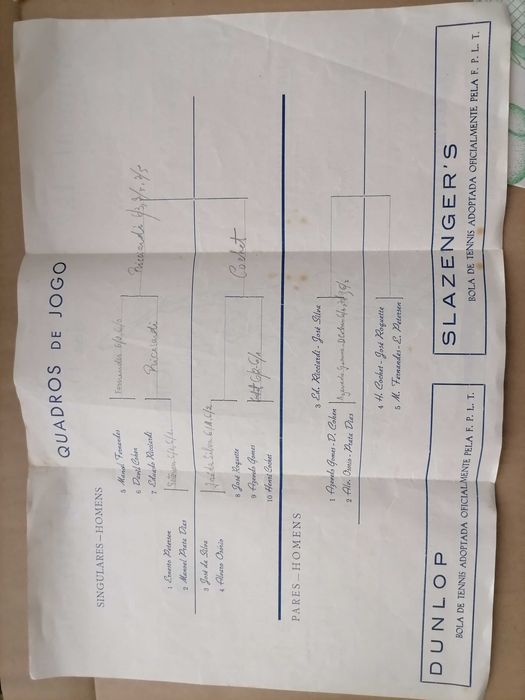 Programa TÉNIS - Taça Davis 1963 e Torneio Internacional de Ténis 1948