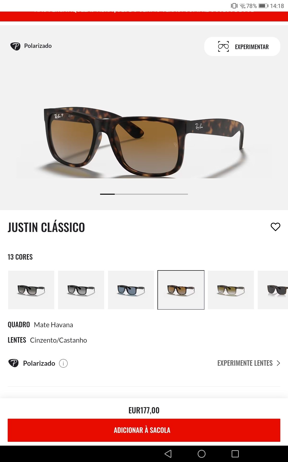 Óculos de sol Ray-Ban