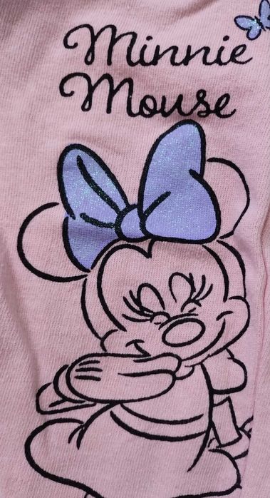 Spodnie dresowe dresy Minnie Mouse Myszka Minnie Mini Miki 68 brokat
