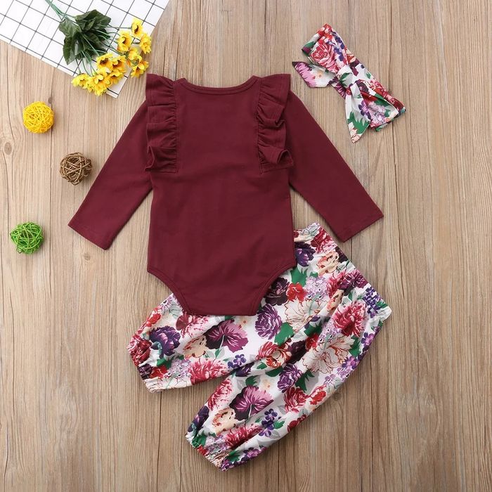 Conjunto para menina - 3 peças - 6M - NOVO