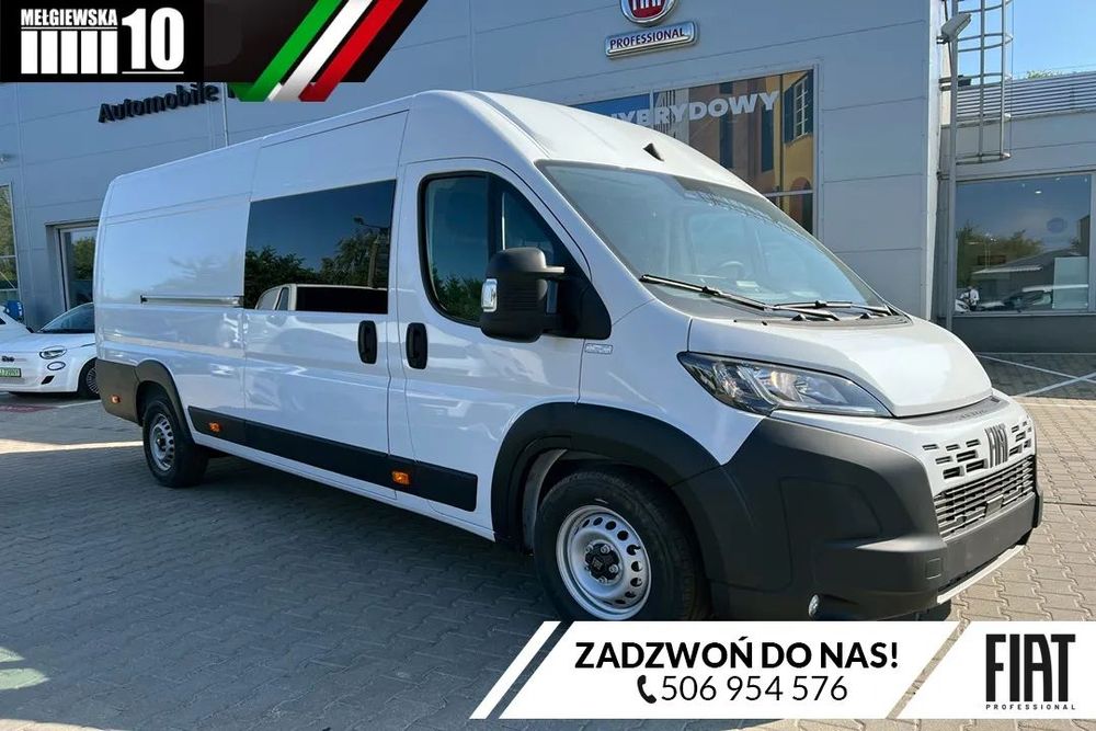 Fiat Ducato Maxi L4H2 180km Brygadówka  7 osobówka, Klimatyzacja, kamera,