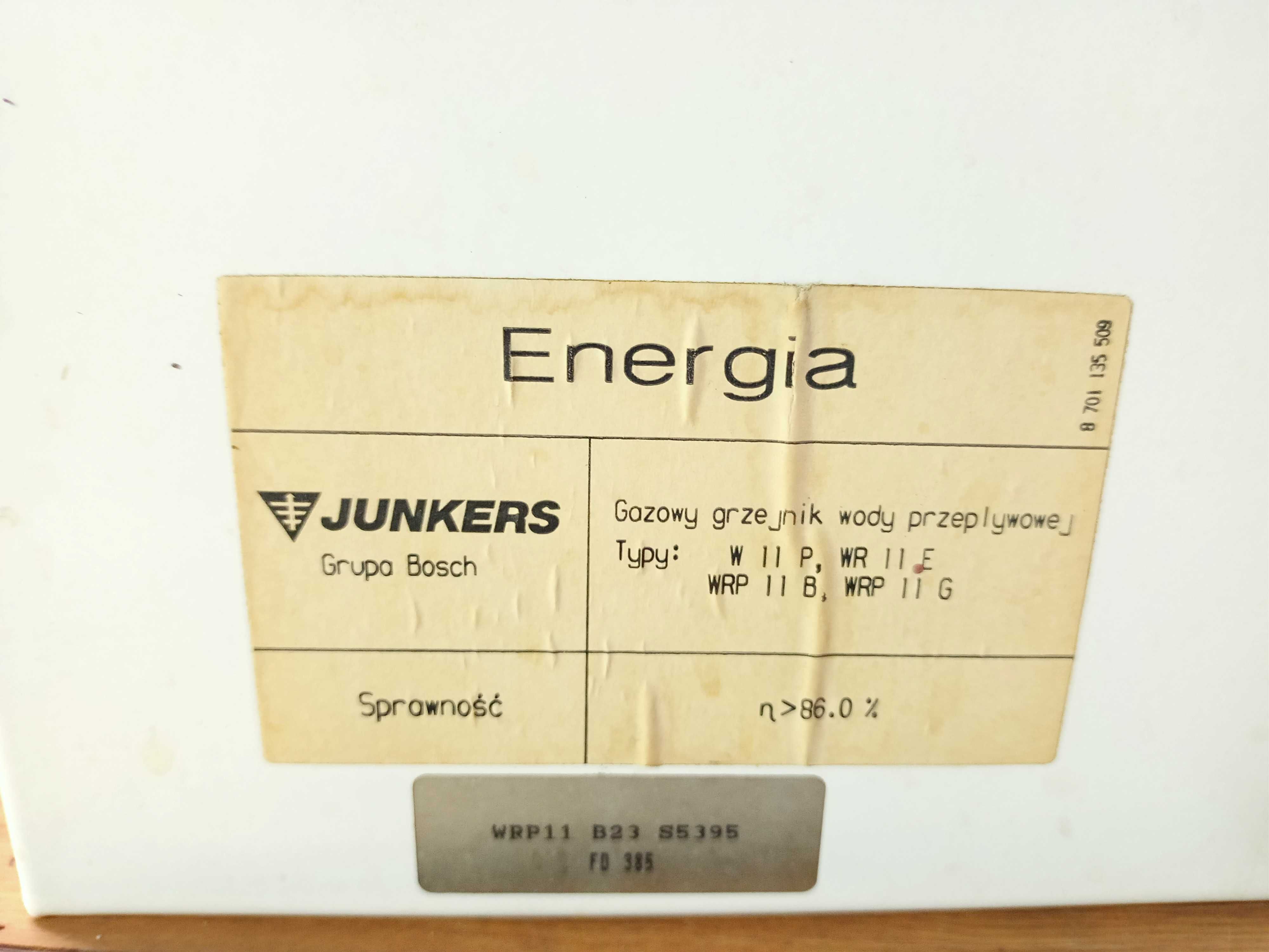 piec jednofunkcyjny junkers WRP 11-uszkodzony