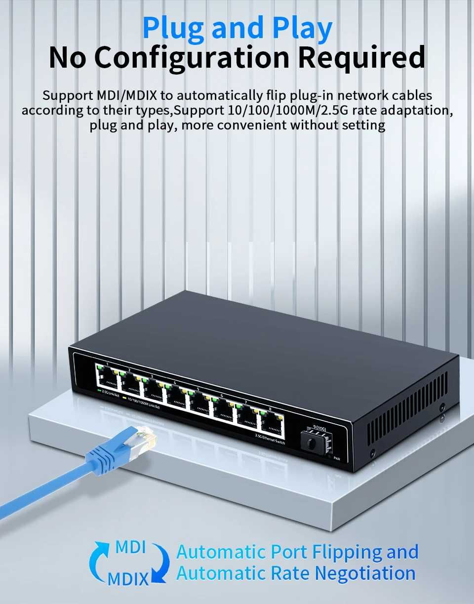 Switch HORACO 8x2.5G + 1xSFP+ (10G)