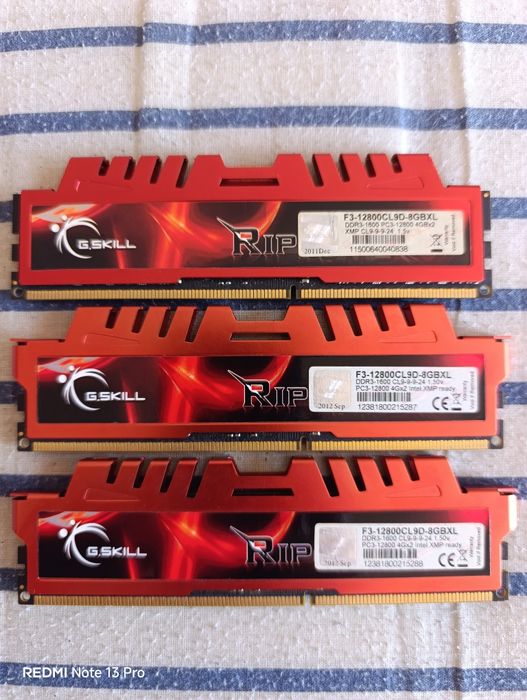 Memória RAM G.Skill DDR3 1600MHz 12GB (3x4GB)