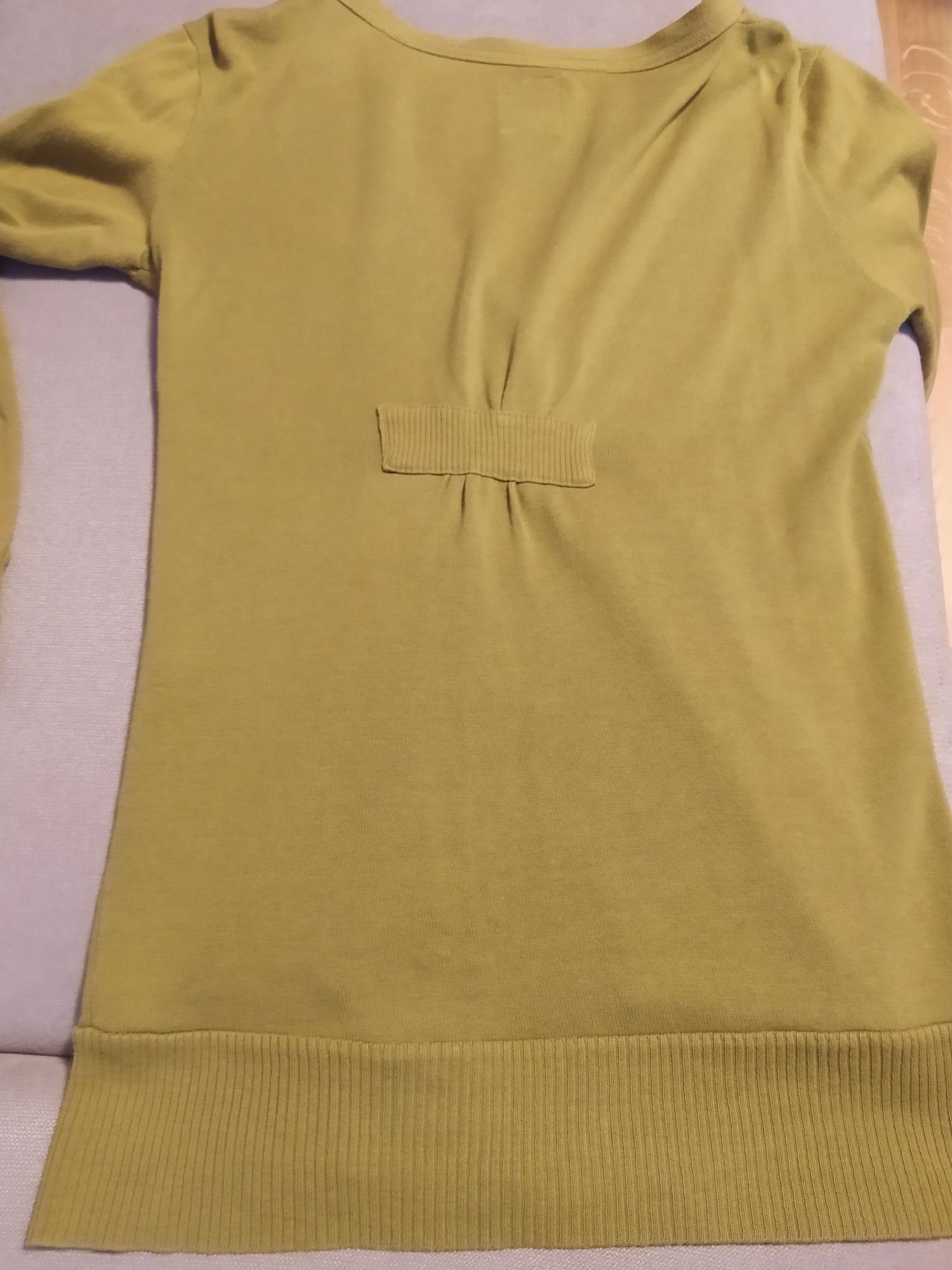 Sweter rozpinany S damski kolor oliwkowy