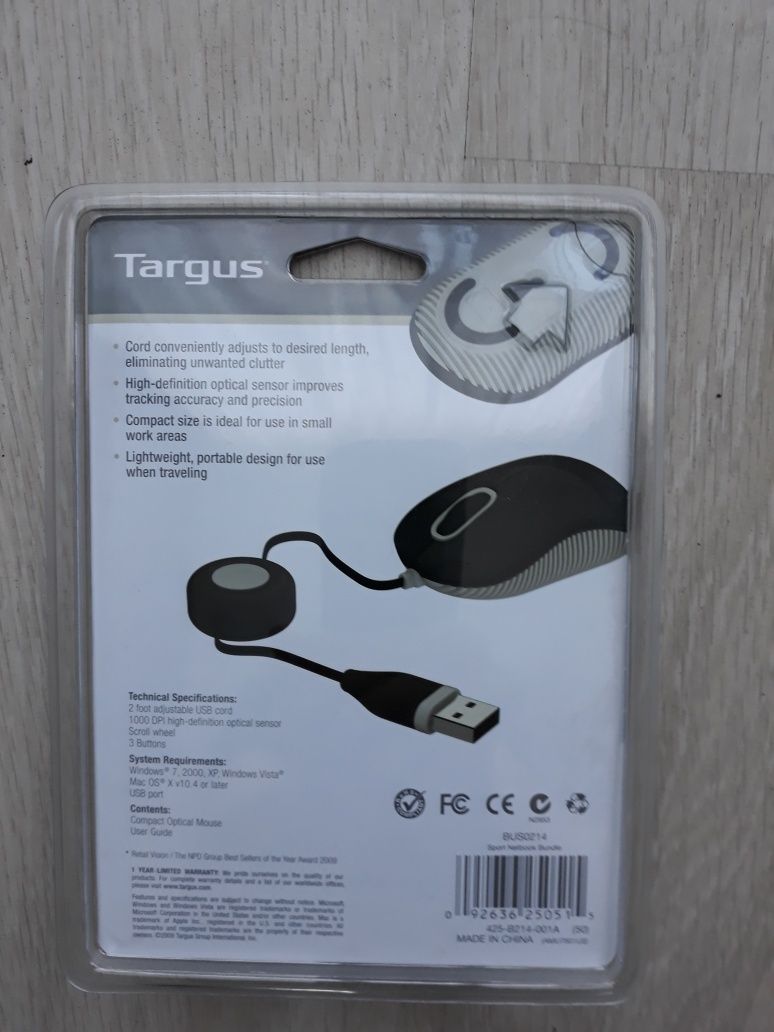 Mini myszka optyczna do laptopa Targus