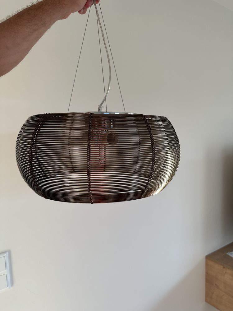 Lampa wisząca Relax 40 cm brąz/chrom