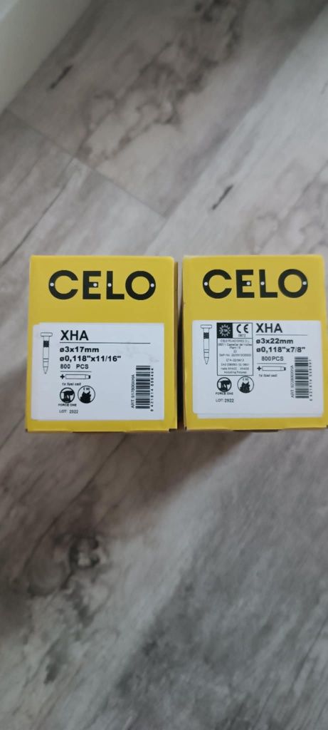 Zestaw gwoździ CELO XHA do gwoździarki gazowej – NOWE