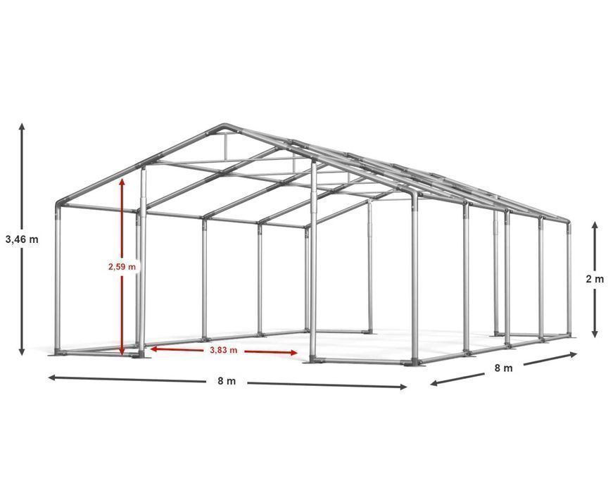 Namiot Magazynowy CAŁOROCZNY 8x8x2m Hala Namiotowa WINTER 560g DAS