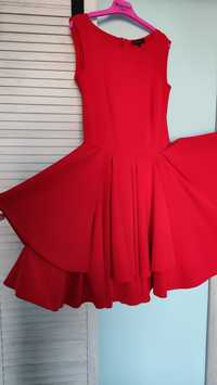 Czerwona sukienka dwuwarstwowa rozm. 38