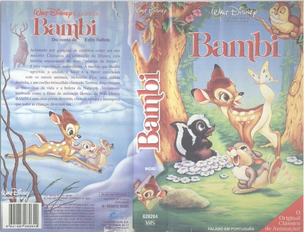 Bambi Bana e Flapi Dumbo Cassetes Video VHS