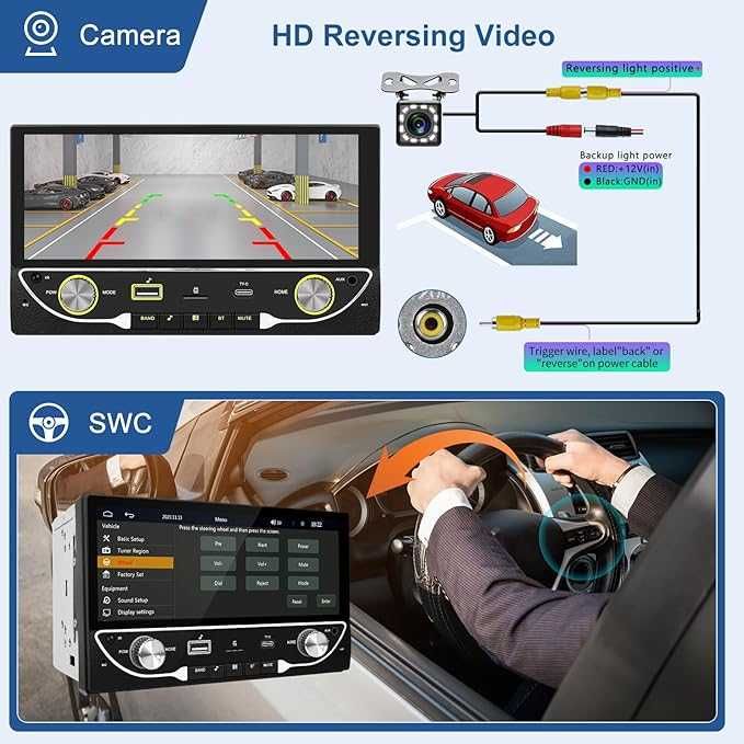 radio samochodowe Carplay 2 Din Android auto z 6,86-calowym