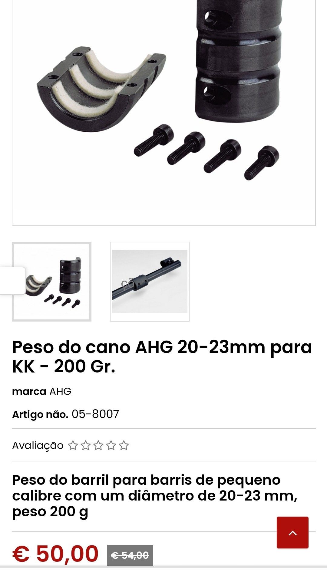 Peso do cano AHG 20-23mm para KK - 200 Gr.