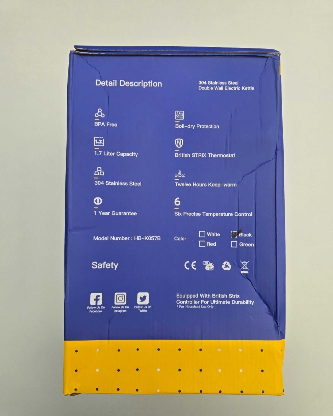 Czajnik elektryczny JOYHILL K057-B 2200W 1,7l Czerwony