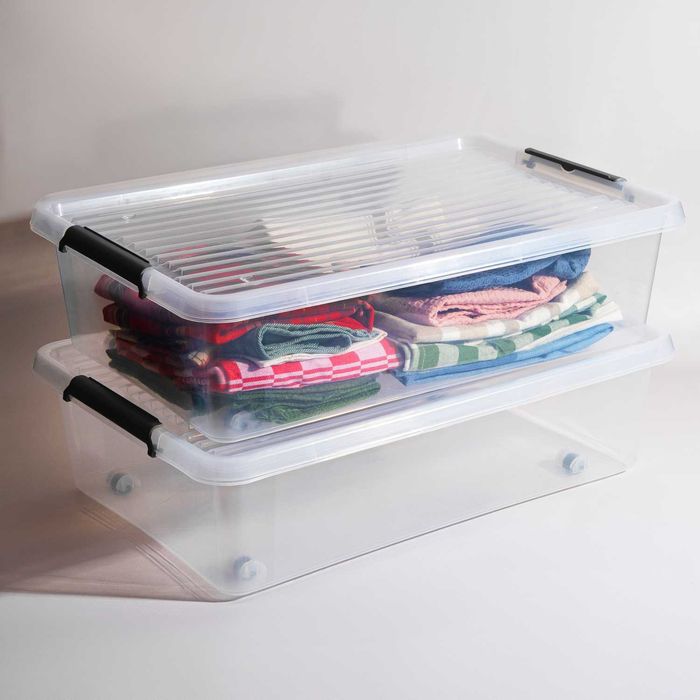 Pojemnik plastikowy 25L organizer z pokrywką na kółkach do organizacji