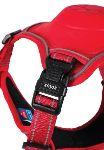 Szelki dla psa z wbudowaną smyczą automatyczną - Zolux XL czerwone