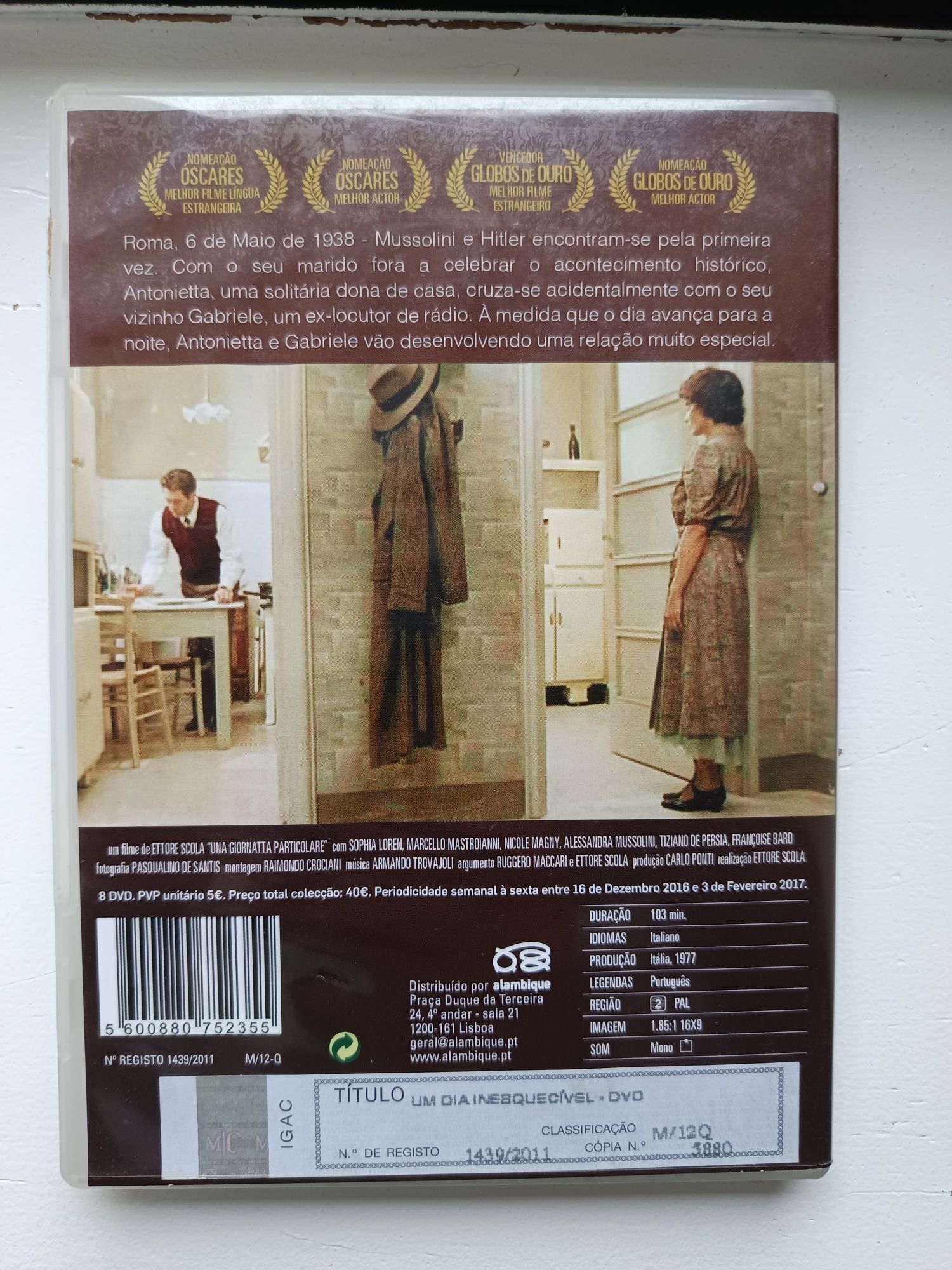 DVD um dia inesquecível - Sophia loren