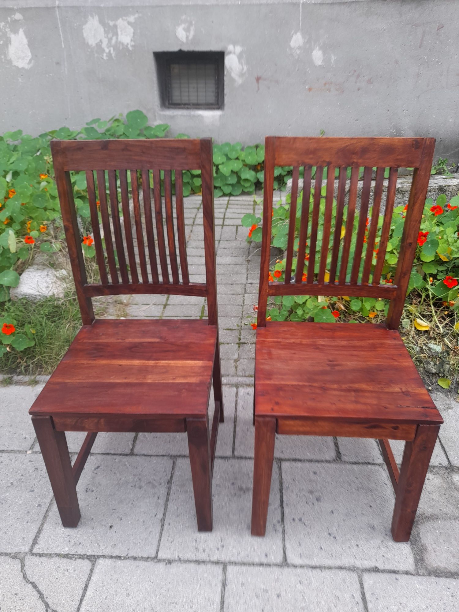 krzesła krzesło lite drewno egzotyczne 6 sztuk