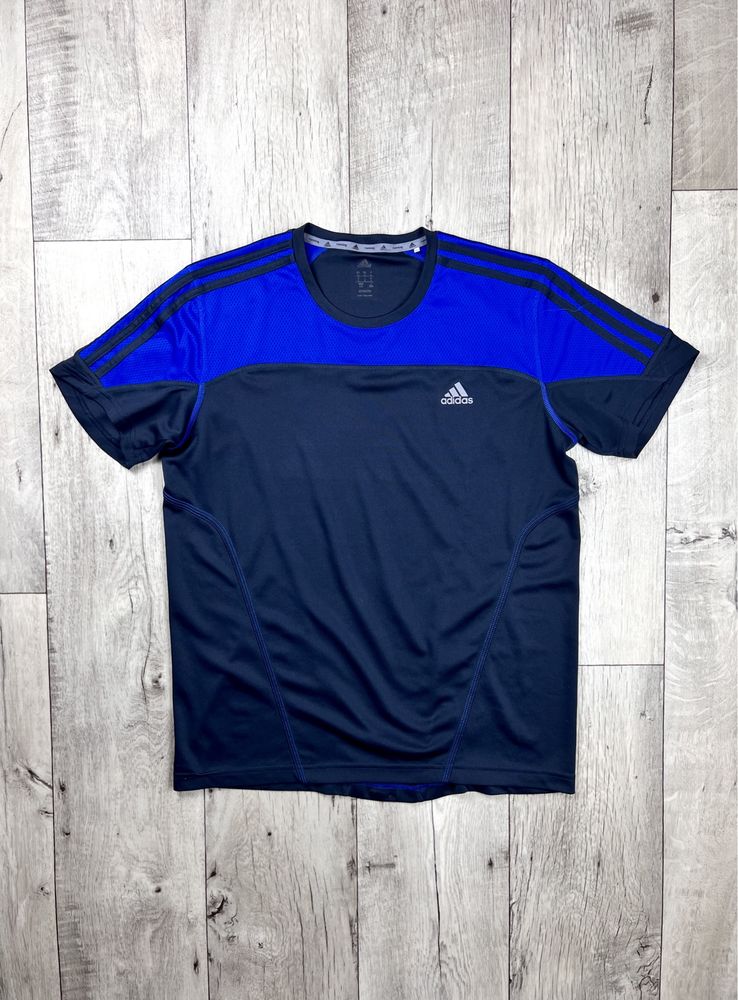 Adidas running climalite футболка L размер спортивная синяя оригинал