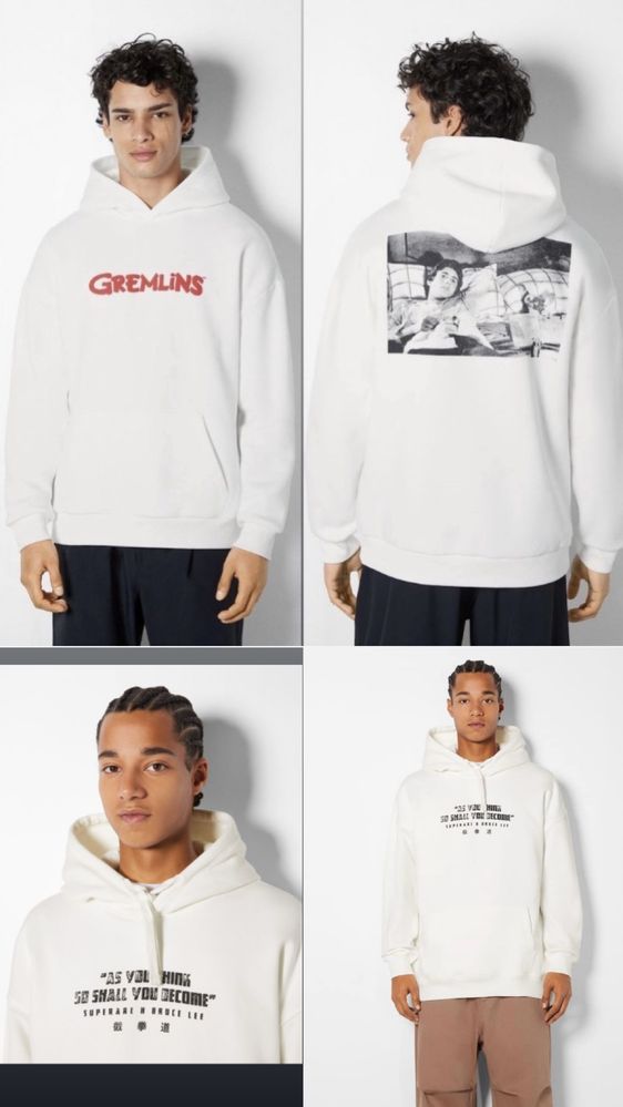 Кофта с капюшоном Bershka. Hoodie Gremlins / Bruce Lee