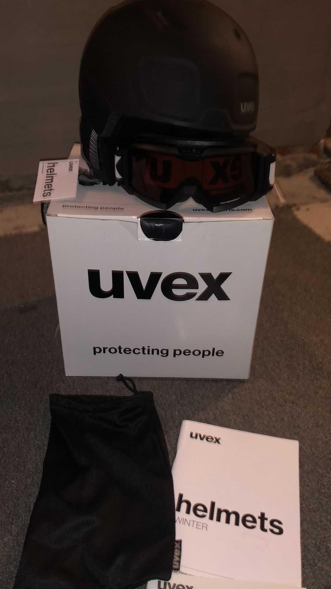 Kask narciarski + Gogle - UVEX Heyya Pro Set Pure Black 51-55 cm