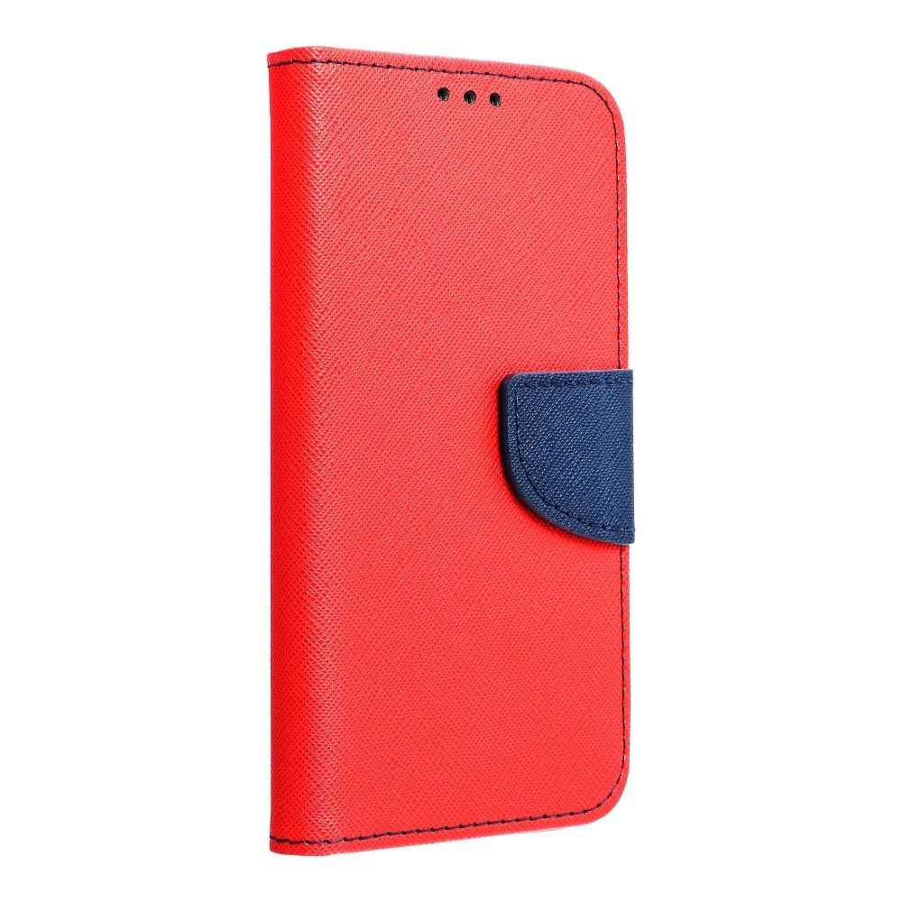 Etui Z Klapką Fancy  Samsung A10 Czerwony / Granatowy + Szkło 9H