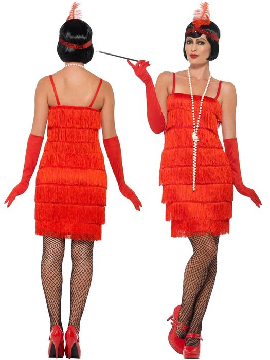 Fantasia Vestido de Flapper, Vermelho - M ou 38 - marca Smiffys