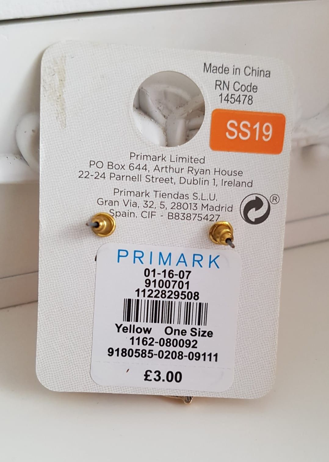 Primark Pomarańczowe duże kolczyki przebitki nowe
