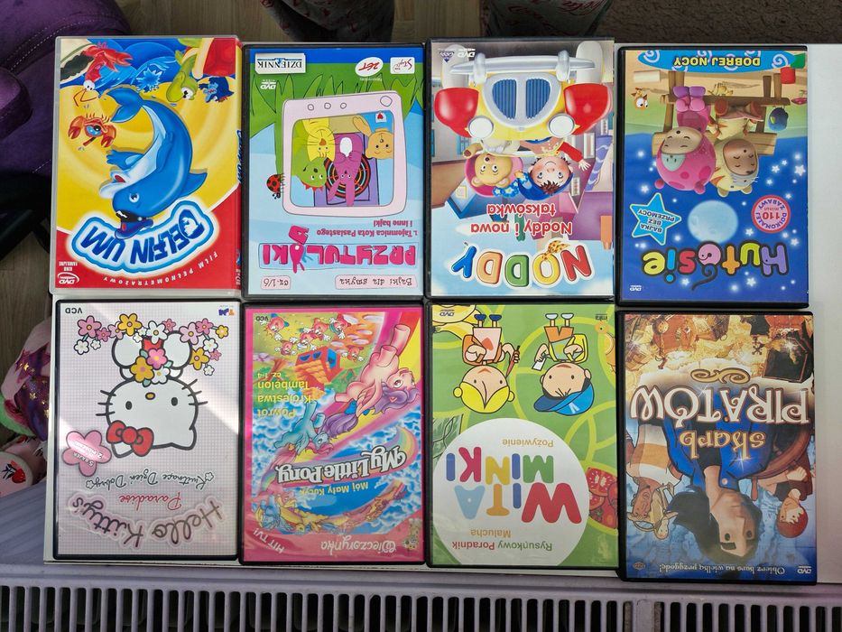 8x płyta dvd filmy, bajki dla dzieci zestaw